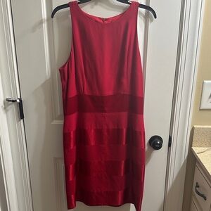 Ronni Nicole Vintage Striped Red Mini Dress